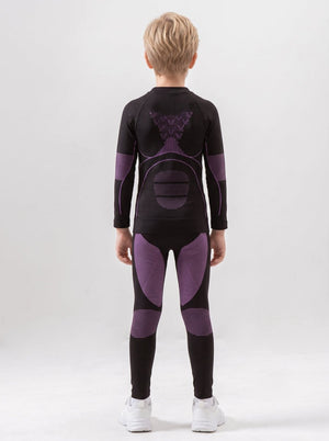 #Purple Boy Compression Ski Base Layer Set