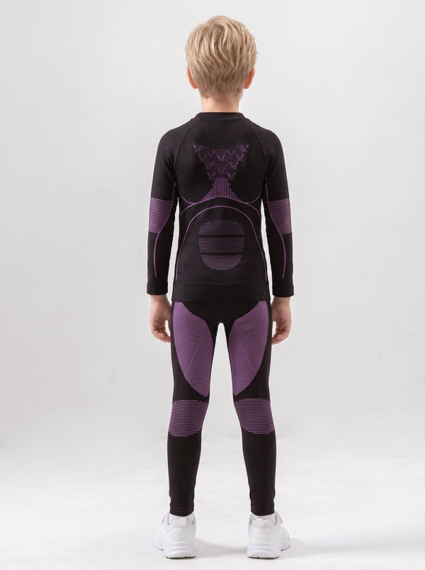 #Purple Boy Compression Ski Base Layer Set