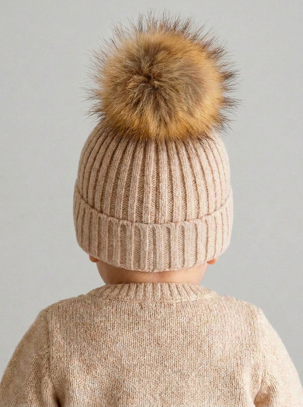#Beige Soft kid Knit Beanie hat