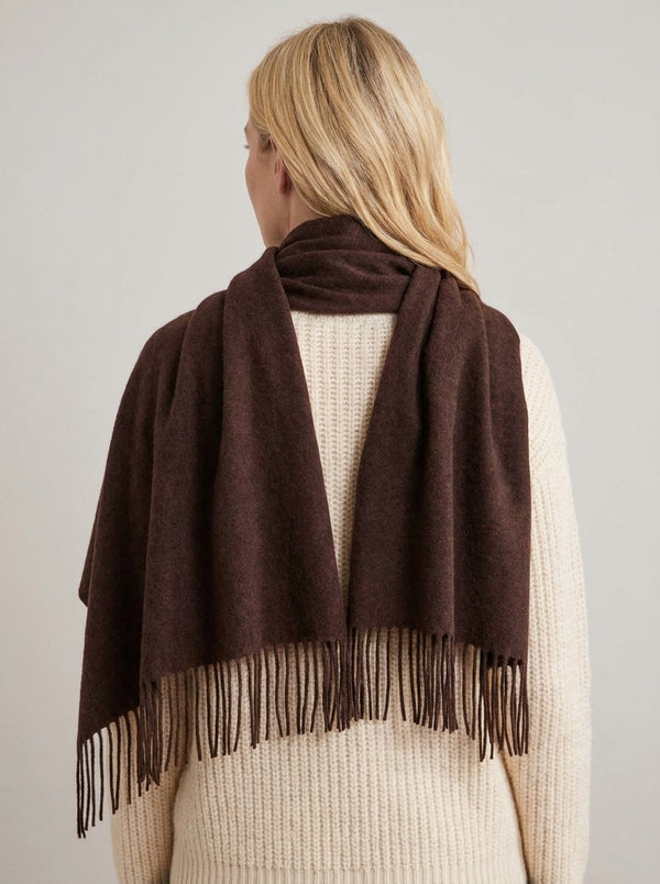 #Darkcoffee Solid Wool Winter Scarf