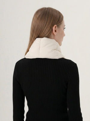 #Beige Women Padded Warm Scarf