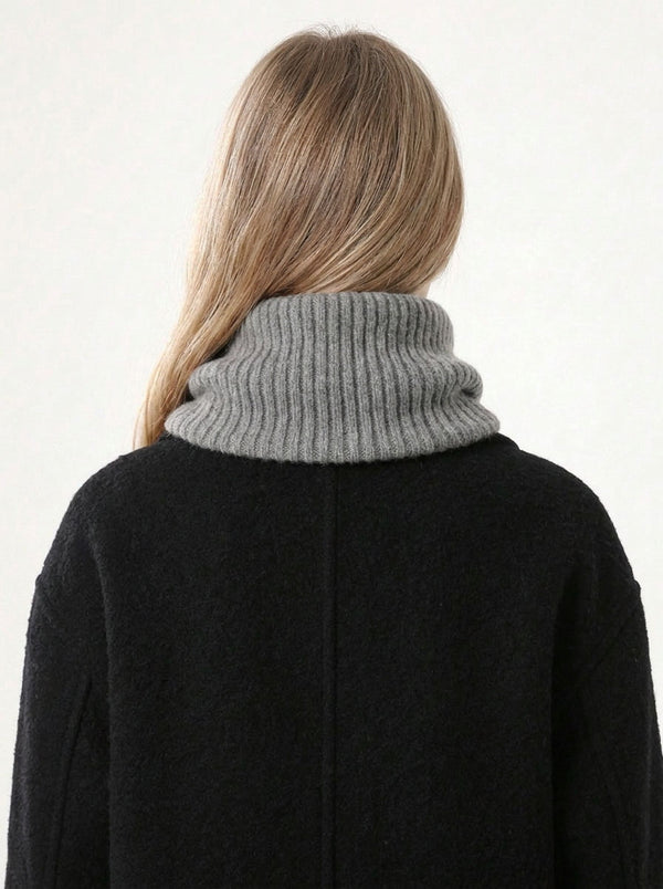 #Grey Women  Rib Knit Neck Gaiter