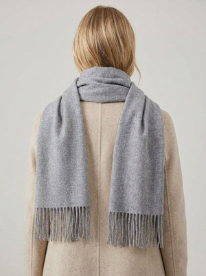 #Grey Women Solid Cream Herringbone Woven Scarf
