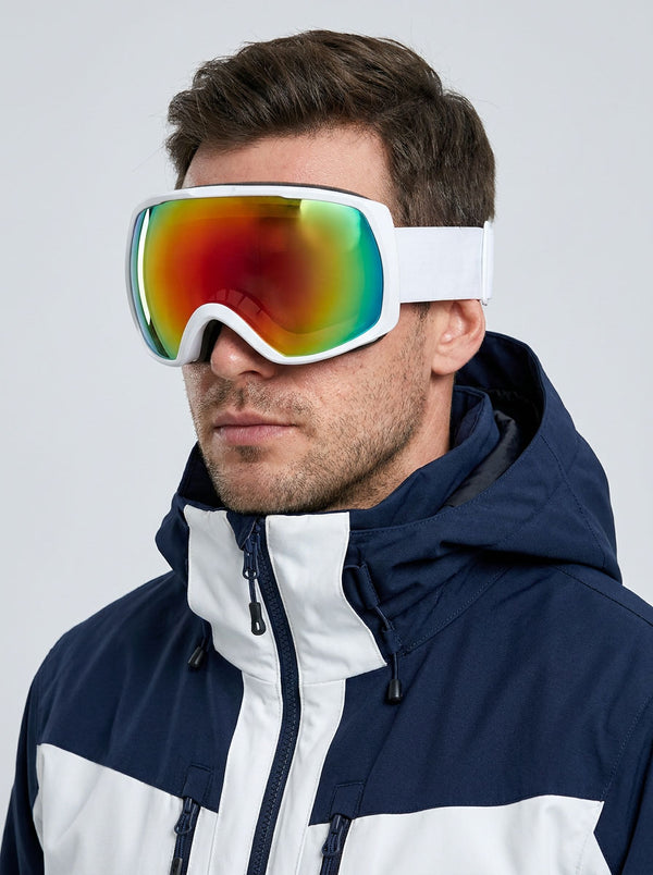 #Red Double Layer Anti‑fog Ski Goggles