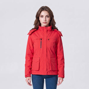 #Red Heated Waterproof Softshell Jacket
