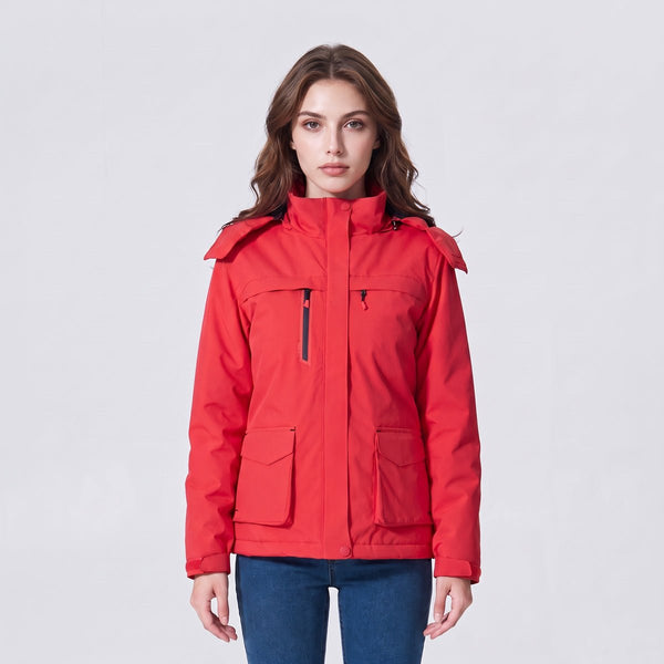 #Red Heated Waterproof Softshell Jacket