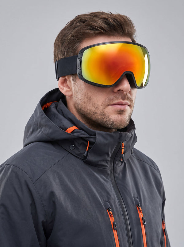 #Red Magnetic Lens Anti‑Fog Ski Goggles