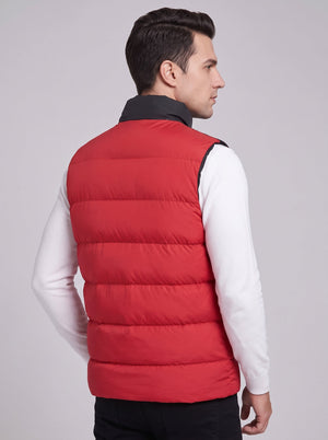 #Red Men's Heated Puffer Gilet Side