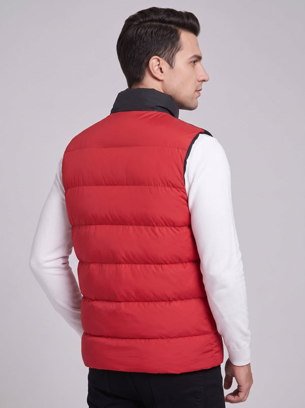 #Red Men's Heated Puffer Gilet Side