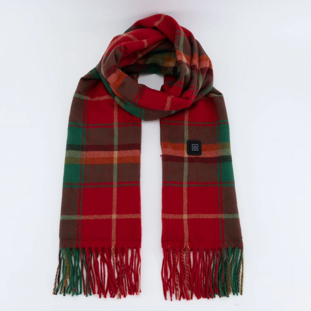 Red Plaid Heated Long Scarve 