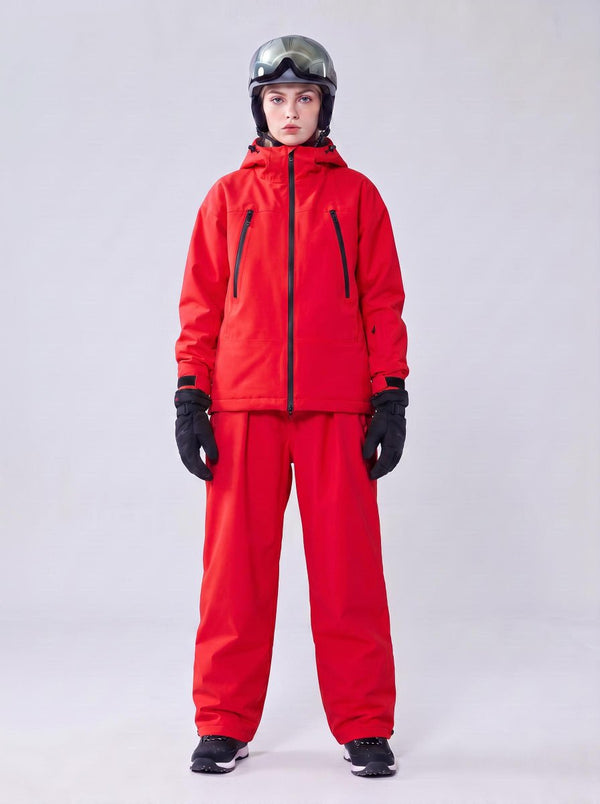 #Red Women's Ski Shell Jacket & Trouser Set