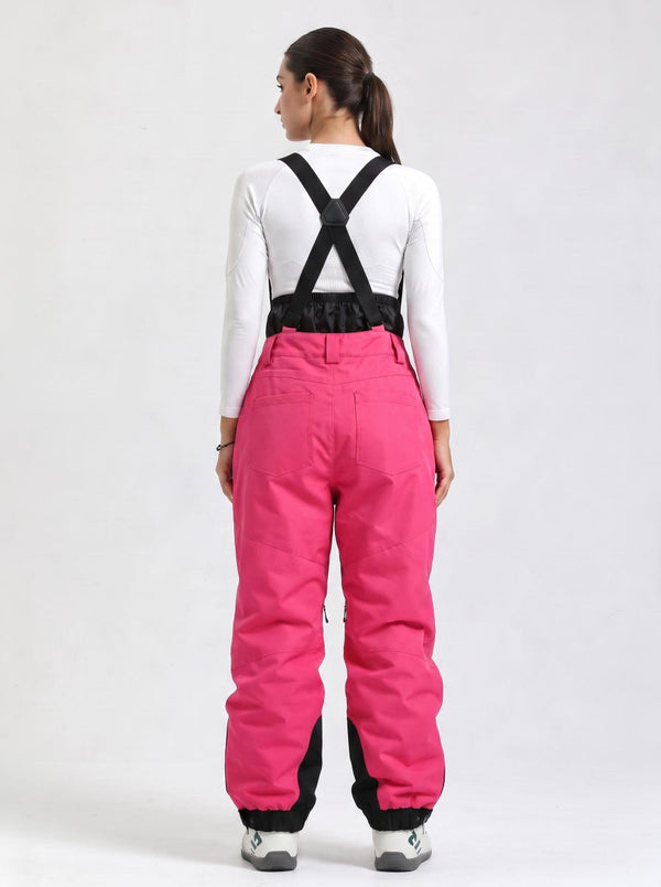 #rosered Rear of Women's Suspender Ski Bib Pants