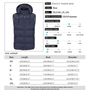 heated hooded puffer vest size guide