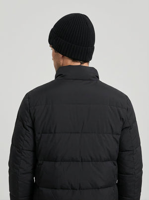 #Black Men Rib Knit Beanie Hat