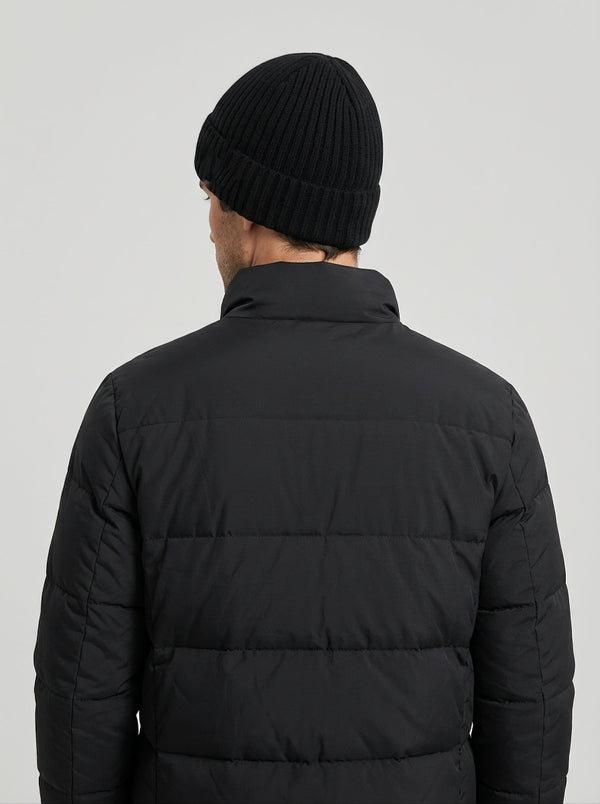 #Black Men Rib Knit Beanie Hat