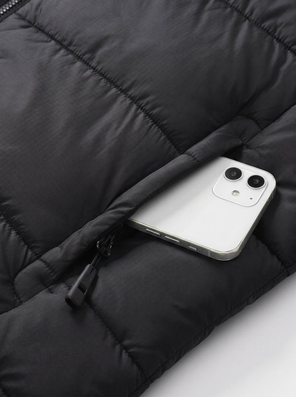 Side zippered pocket with #Black Heated Dual Control Padded Jacket