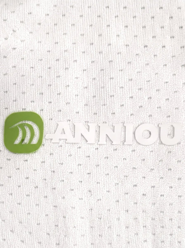 Silicone Logo Design of #White Antibacterial Running Tank Top