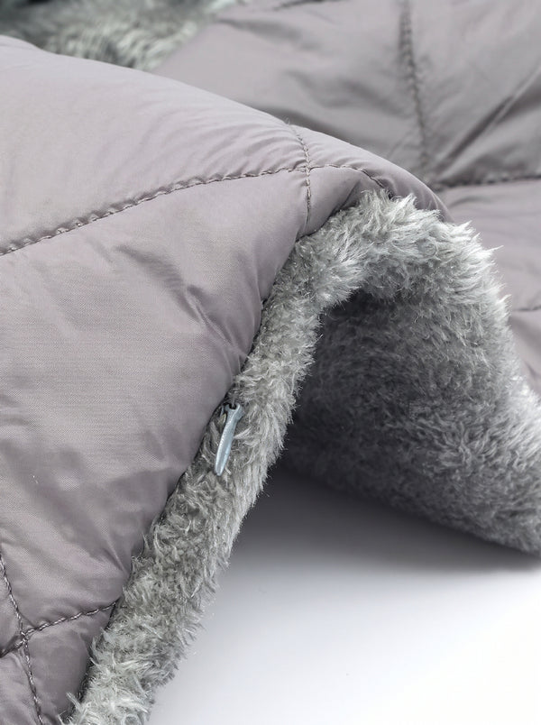 Skin Friendly Long Pile Fabric with #grey Heated Long Scarf