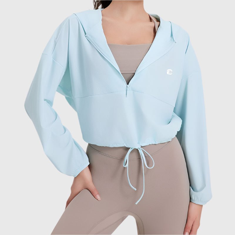 Sky Blue UPF 50+ Cropped Hoodie 