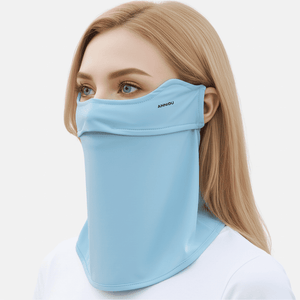 light blue   neck gaiter Face Mask UPF 50+