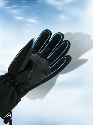 #black Snow Gloves with Non‑Slip PU Palm