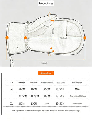 Snowboard Mittens Size Chart