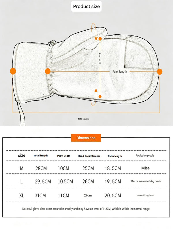 Snowboard Mittens Size Chart