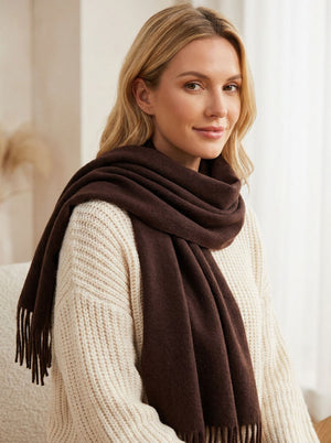 #Darkcoffee Solid Wool Winter Scarf