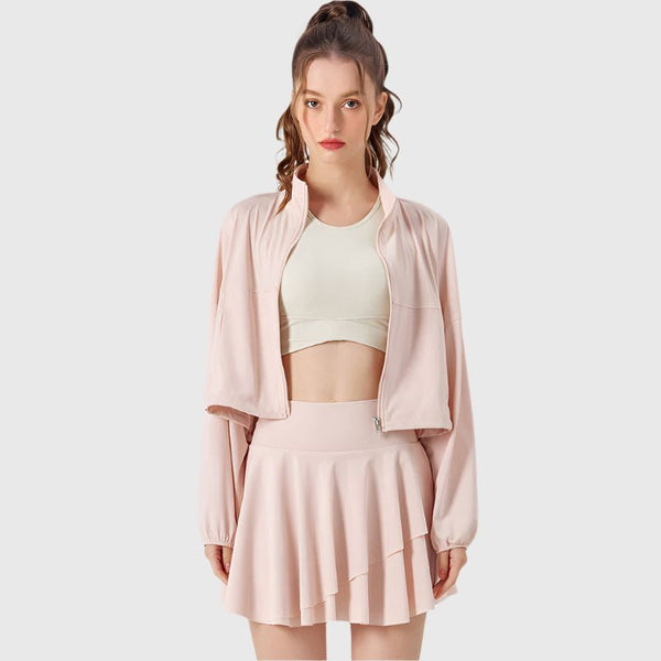 Stand Collar UPF50+ Cropped Sport Jacket 