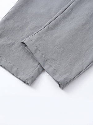 Trouser hem details of #Grey Straight Leg Casual Athletic Pants