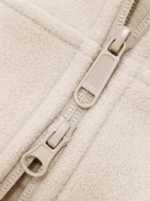 Two Way Zipper design of #khaki Fleece Zip Up Hoodie