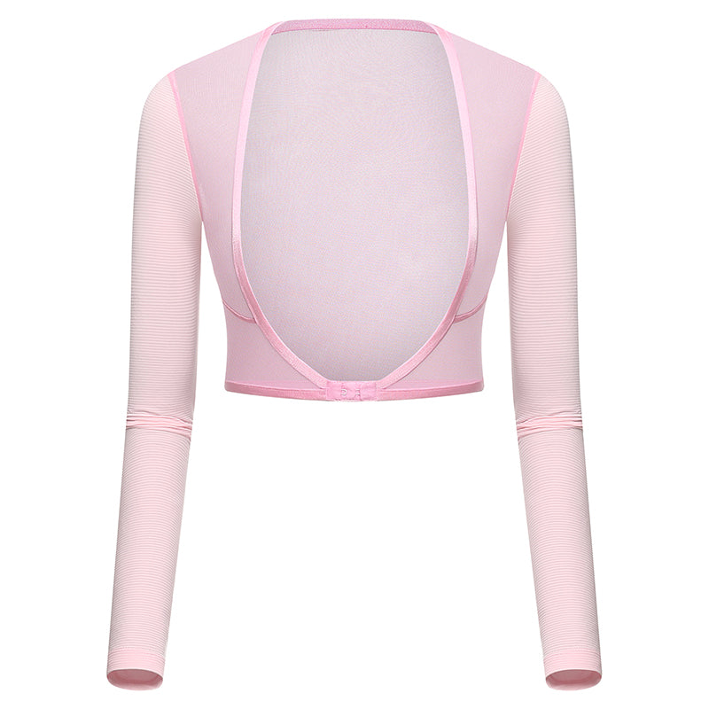 UPF50 Ice Silk Golf Mesh Shrug Sleeves of Front View