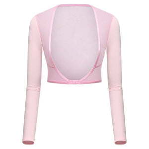 #pink UPF50 Ice Silk Golf Mesh Shrug Sleeves of Front View