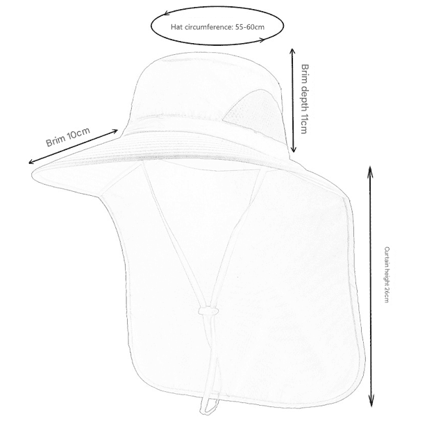 UPF 50+ Fishing Hat size guide