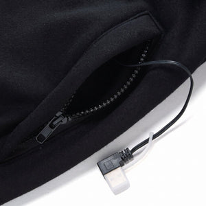 USB port detail of #Black Heated Zip Up Hoodie