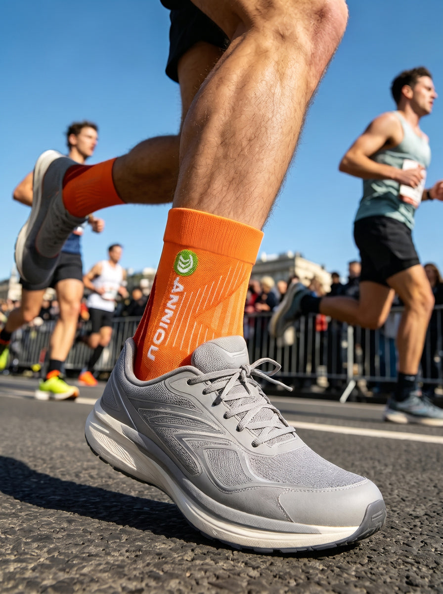 Unisex #Orange Marathon Trail Running Socks