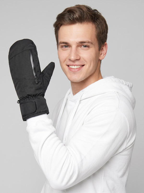 #Black Unisex Ski Snowboard Mittens