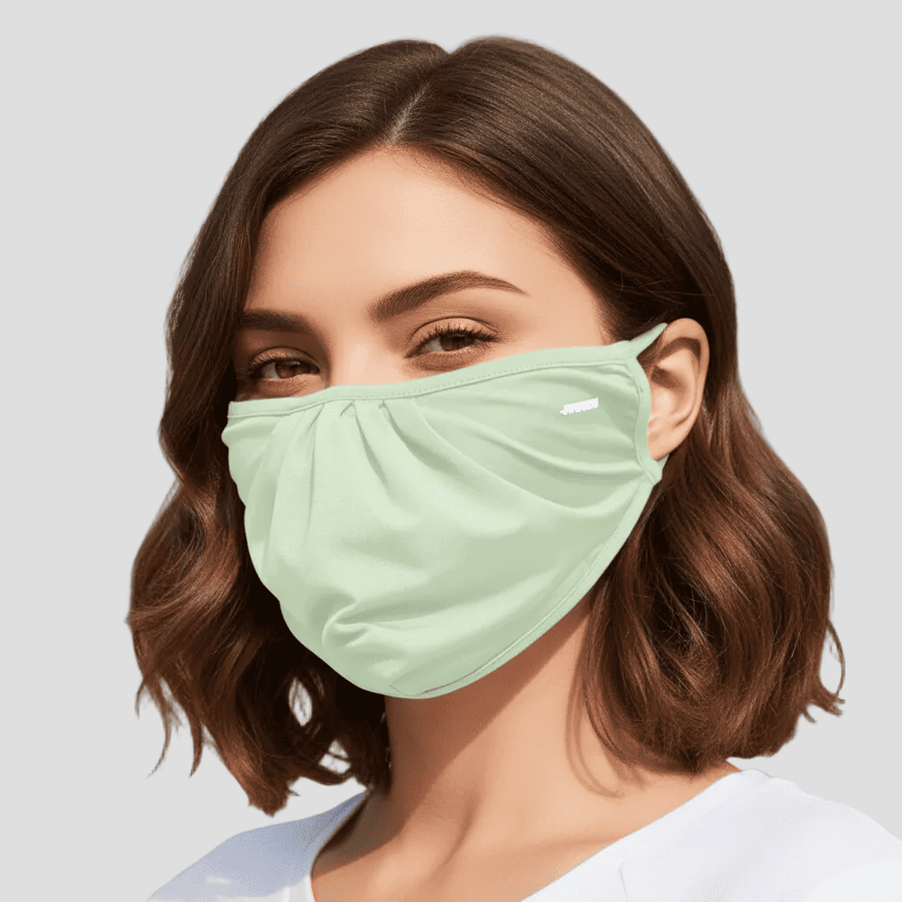 Uv Protection Drape Face Mask light green