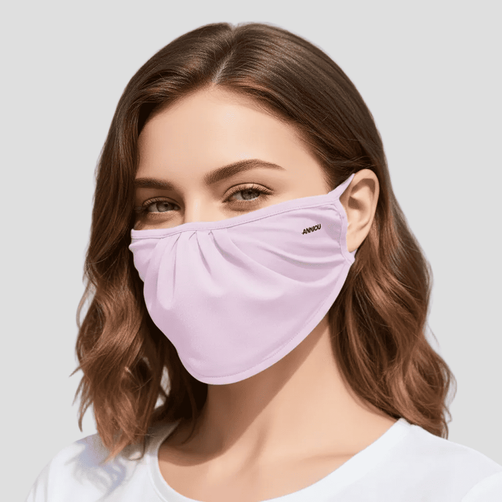 Uv Protection Drape Face Mask in light purple