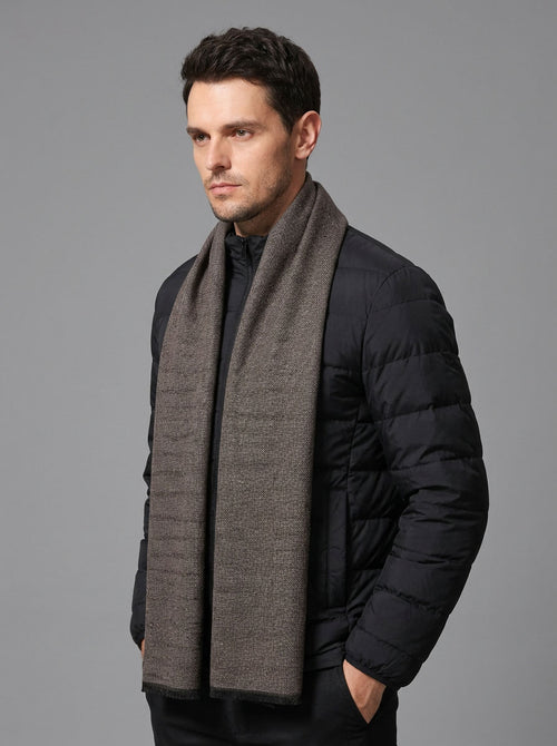 #VolcanicGray Men Mulberry Silk Scarf