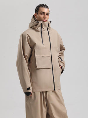 #Khaki Warm insulated ski jacket