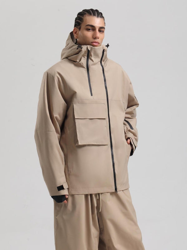 #Khaki Warm insulated ski jacket