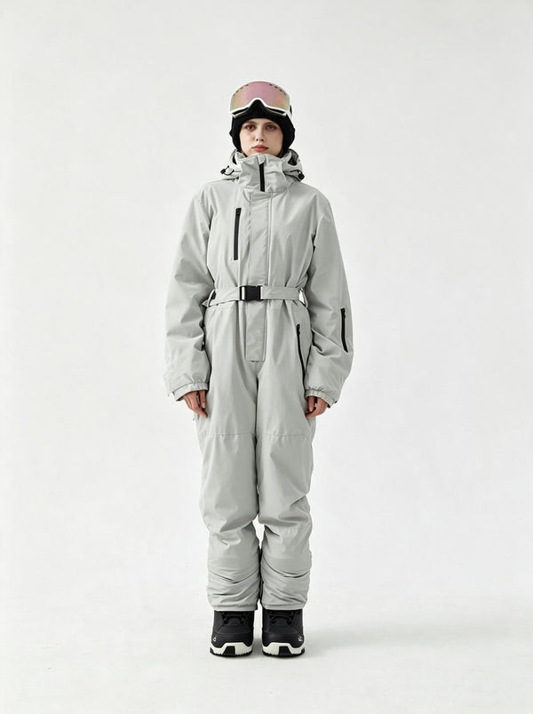 #lightgrey Waterproof Breathable One Piece Ski Suit