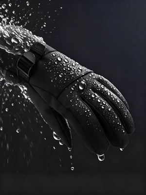 #black Waterproof Thermal Snow Gloves 