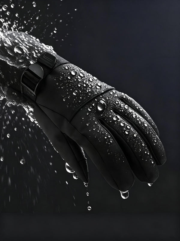 #black Waterproof Thermal Snow Gloves 
