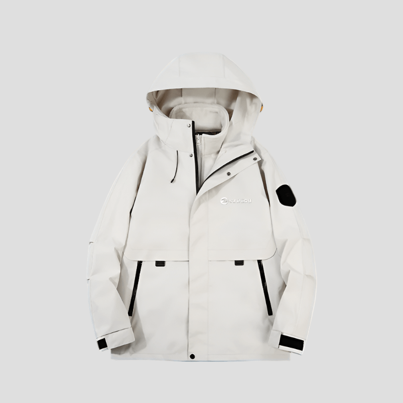 White Anniou Waterproof 3 in 1 Fleece Jacket