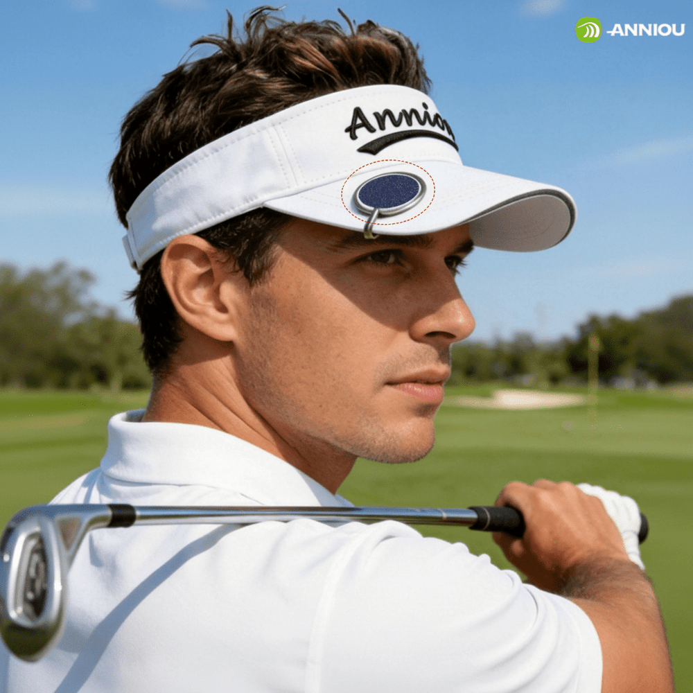 White Golf Cap with Built-in Magnet