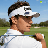 White Golf Cap with Built-in Magnet