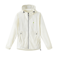 White Lightweight Hiking Hoodie Jacket UPF 50+