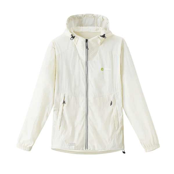 White Lightweight Hiking Hoodie Jacket UPF 50+